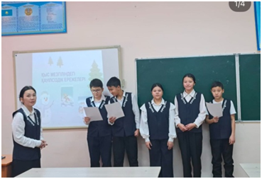 “Қысқы коникуль кезіндегі қауіпсіздік” тақырыбында тәрбие сағаттары өткізілді.